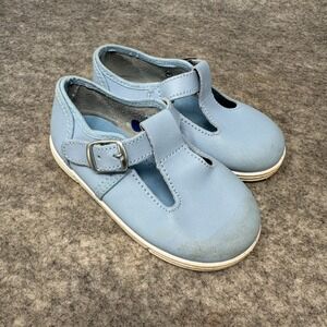 Chus Leather Mary Jane Girl Shoes Blue Sz 23 Toddler 6-7